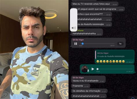 Rodolffo mostra conversa em grupo do BBB21 sobre suas nudes